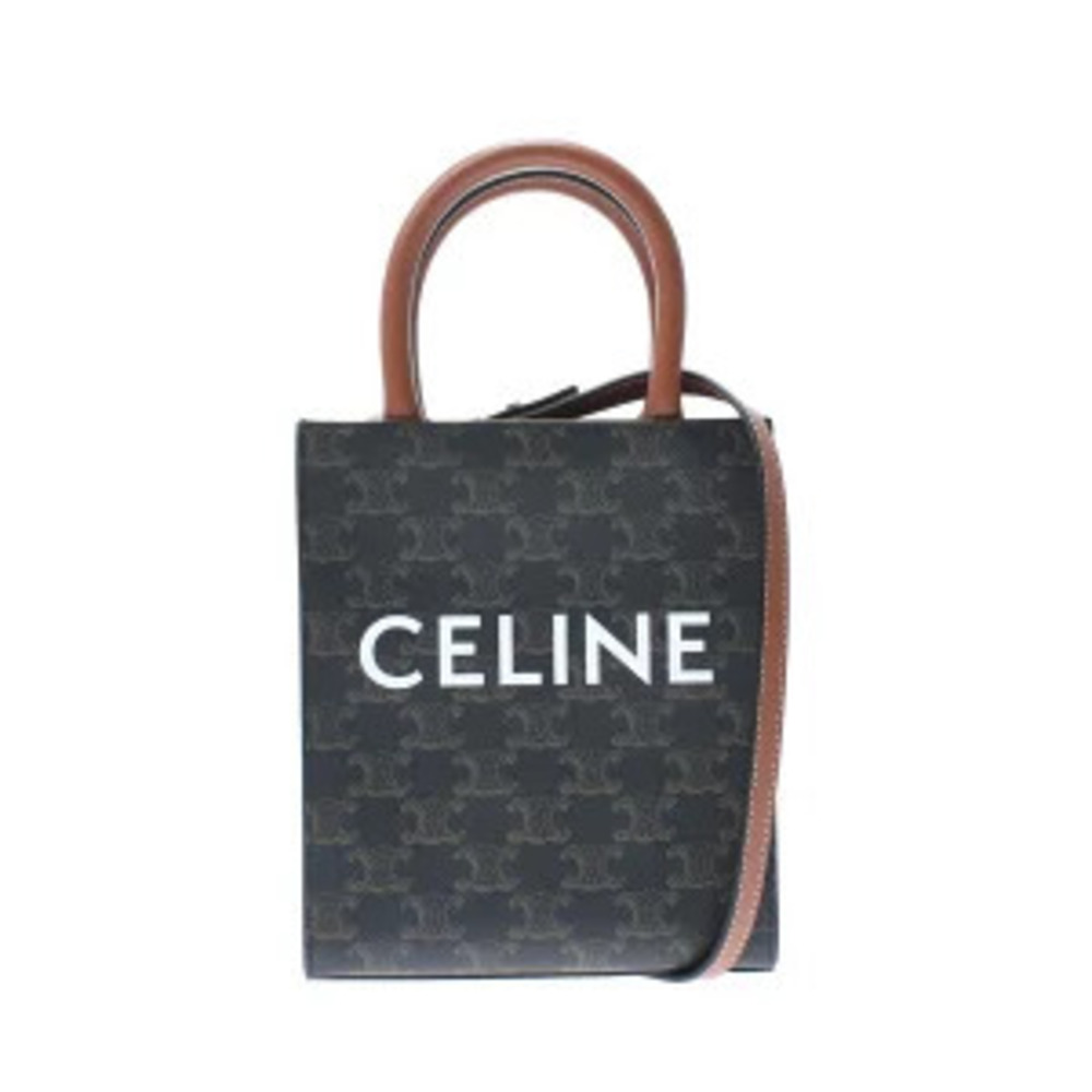 Celine Vertical Cabas Tan Triomphe Canvas Handbag - Picture 1 of 9